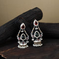White - noor-e-jhumka classic german silver earrings 19