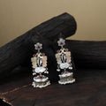 White Noor-e-Jhumka Classic German Silver Earrings