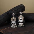 White Noor-e-Jhumka Classic German Silver Earrings