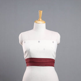 White - organic kala cotton handloom blouse piece 18