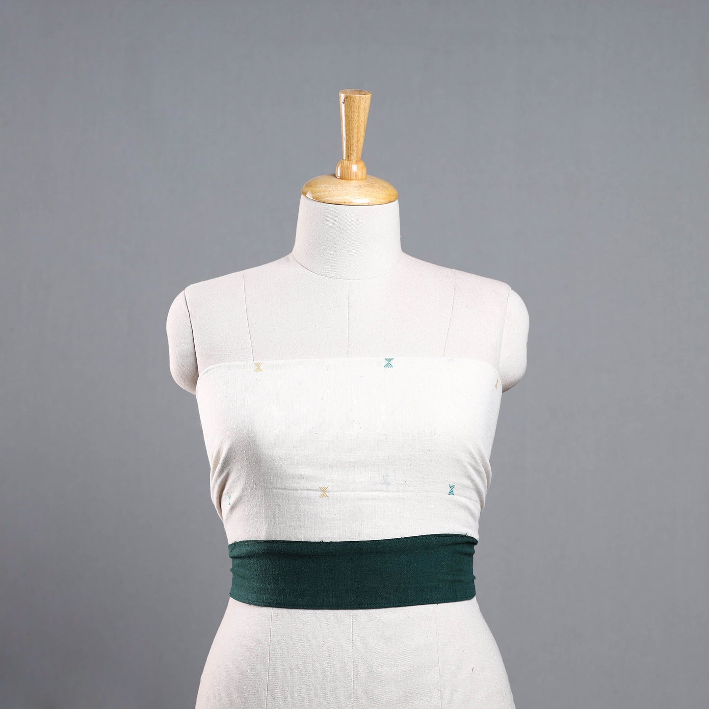 White - organic kala cotton handloom blouse piece 19