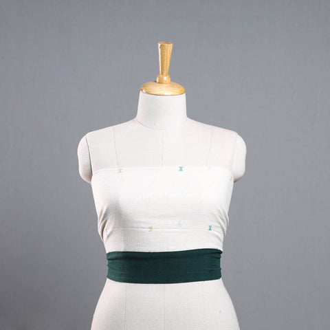 White - organic kala cotton handloom blouse piece 19