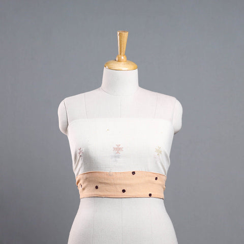 White - organic kala cotton handloom blouse piece 24