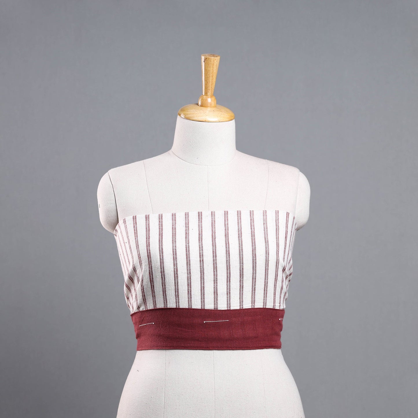 White - organic kala cotton handloom blouse piece 29