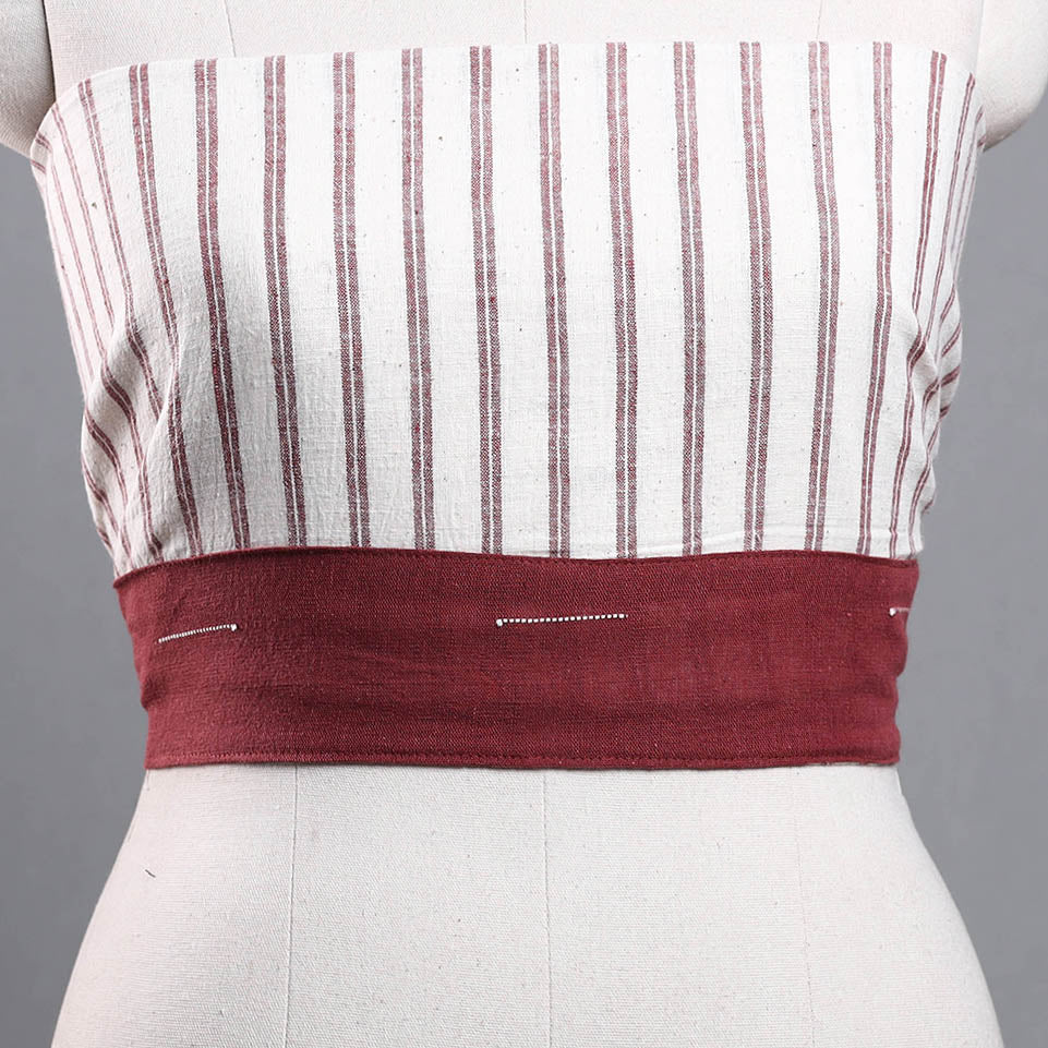 White - organic kala cotton handloom blouse piece 29