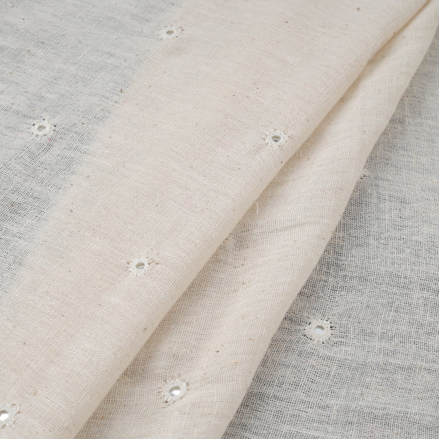 Buy Organic Kala Cotton Handloom Mirror Work Fabric 10 Online at iTokri.com