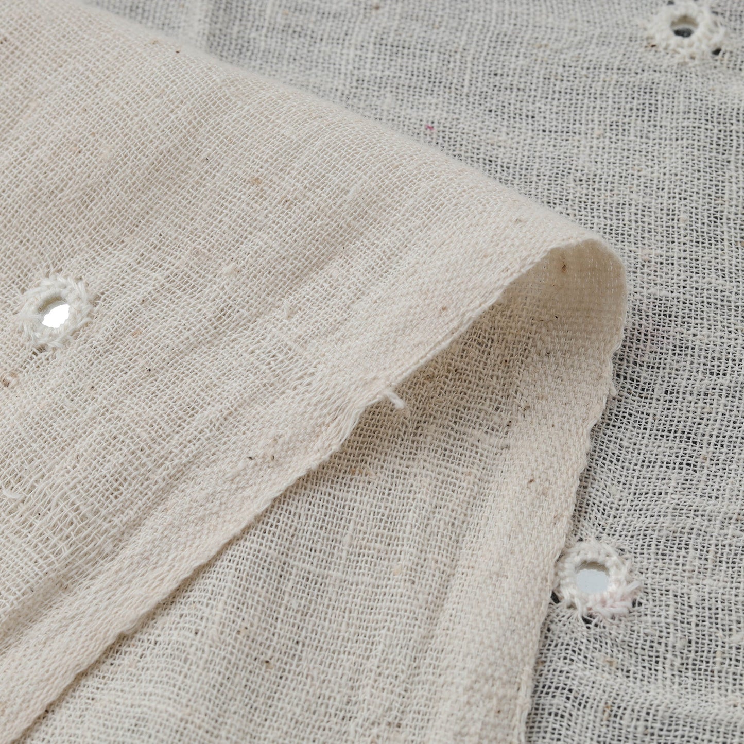 Buy Organic Kala Cotton Handloom Mirror Work Fabric 10 Online at iTokri.com