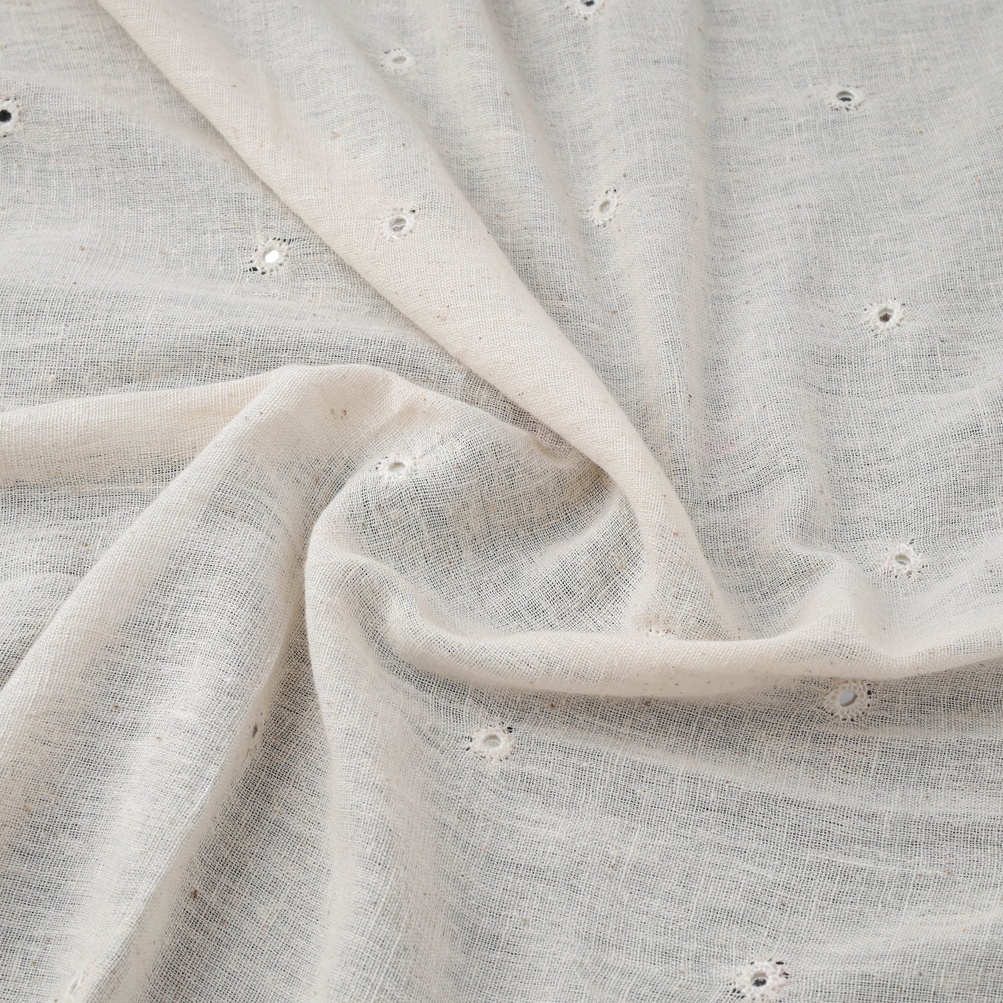 Buy Organic Kala Cotton Handloom Mirror Work Fabric 10 Online at iTokri.com