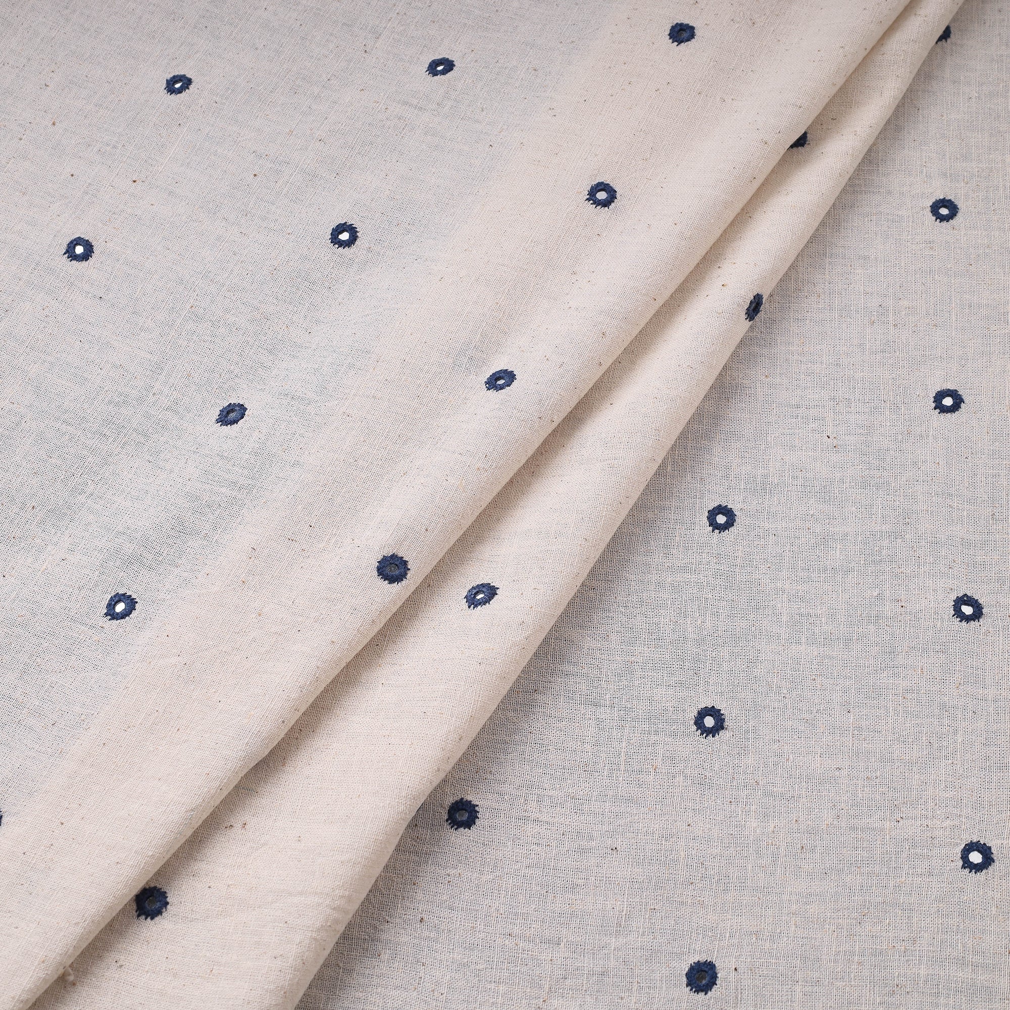  Organic Kala Cotton Handloom Mirror Work Fabric 