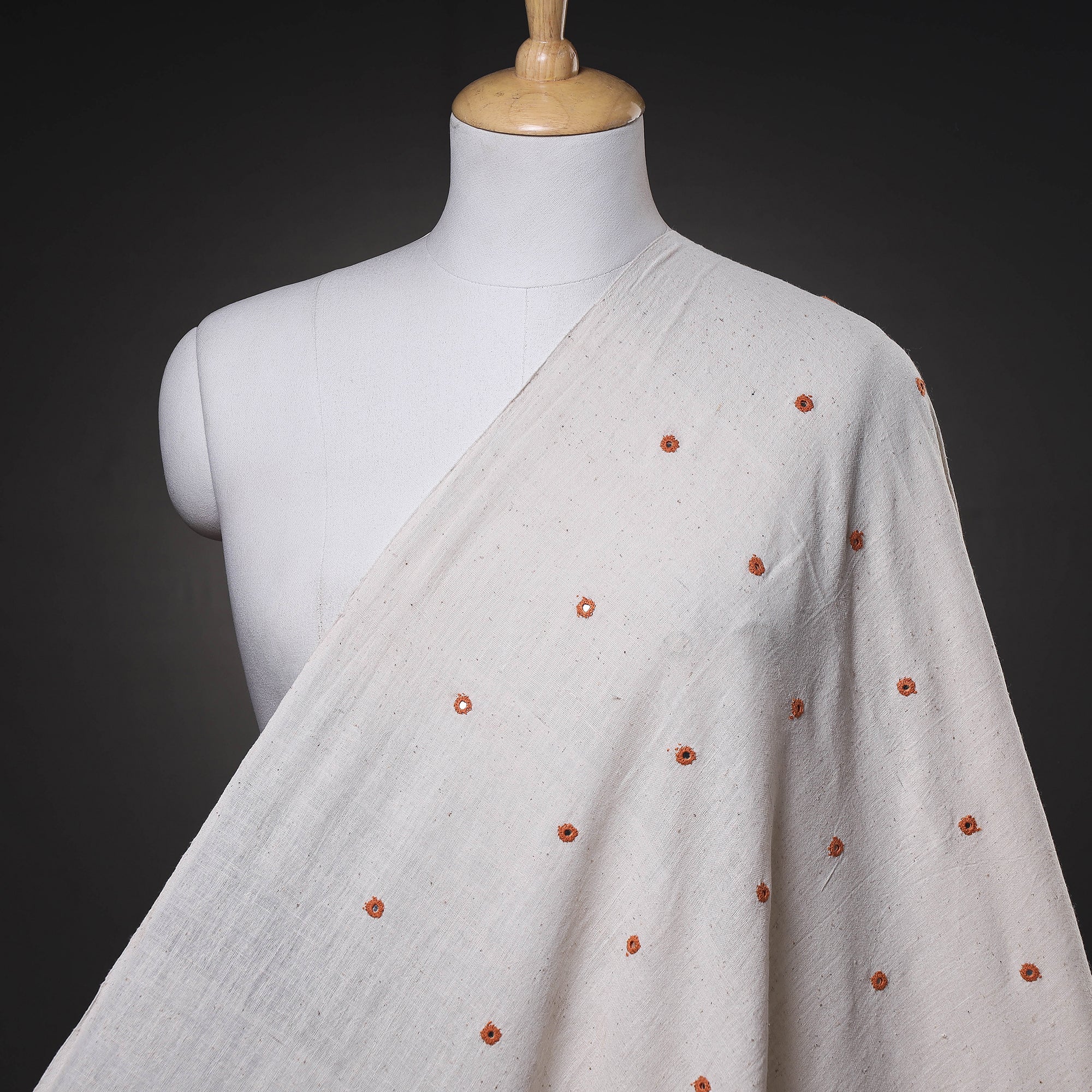 Buy Organic Kala Cotton Handloom Mirror Work Fabric Online at iTokri.com