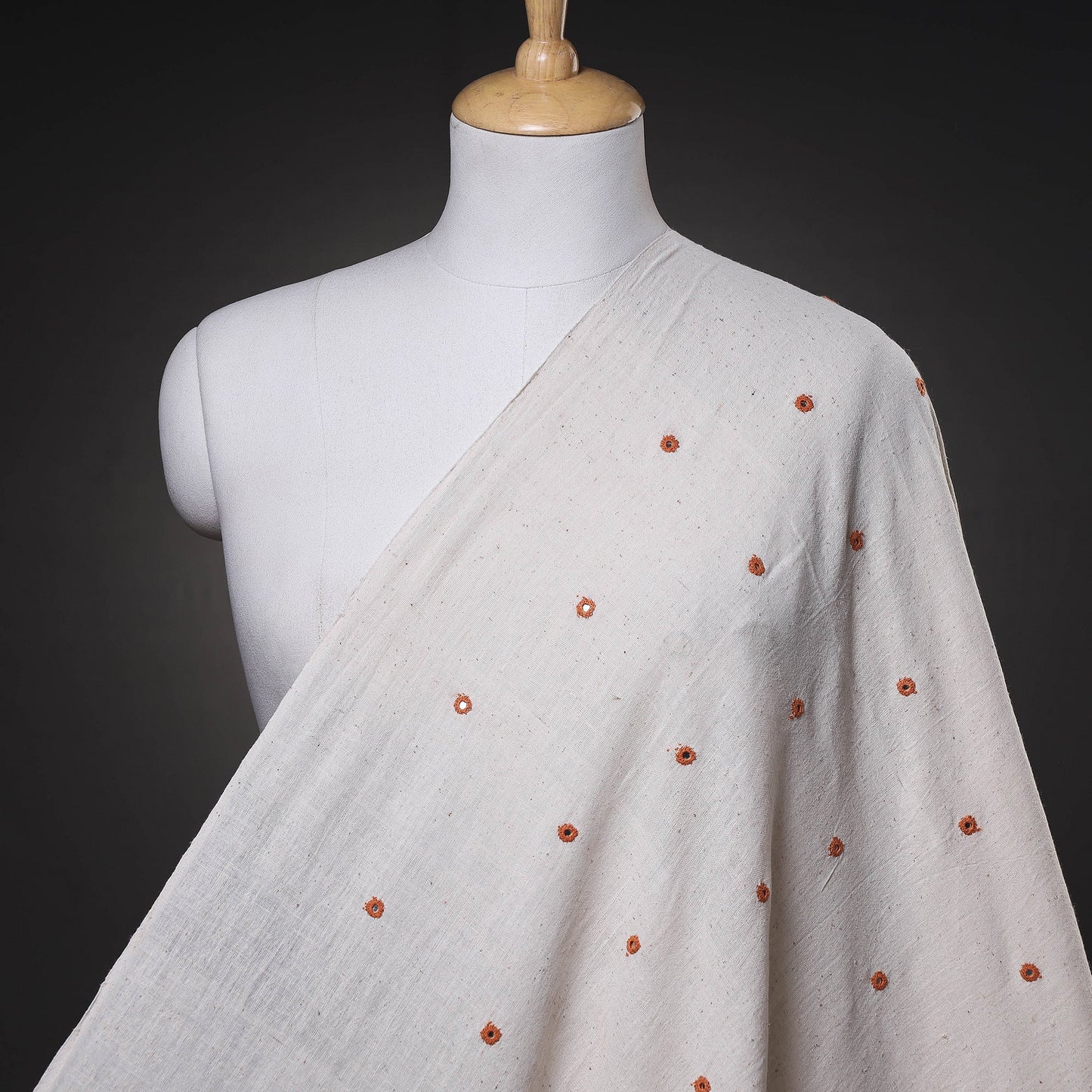 Buy Organic Kala Cotton Handloom Mirror Work Fabric Online at iTokri.com