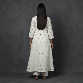 Organic Kala Cotton Handloom Mirror Work Long Kurta for Women