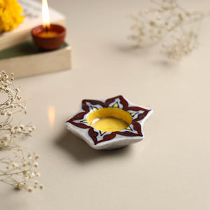  Original Blue Pottery Ceramic Tealight Candle Holder 