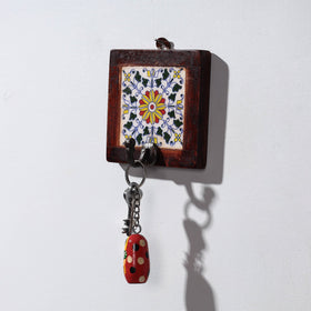  Original Blue Pottery Ceramic Tile Wall Hook Hanger (1 Peg) 