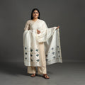 White - original gond handpainted handloom chanderi silk