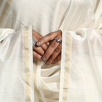 White - original gond handpainted handloom chanderi silk