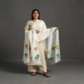 White - original gond handpainted handloom chanderi silk