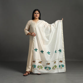 White - original gond handpainted handloom chanderi silk