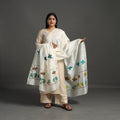 White - original gond handpainted handloom chanderi silk