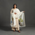 White - original gond handpainted handloom chanderi silk