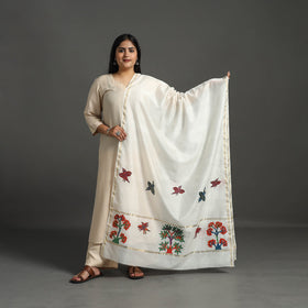 White - original gond handpainted handloom chanderi silk