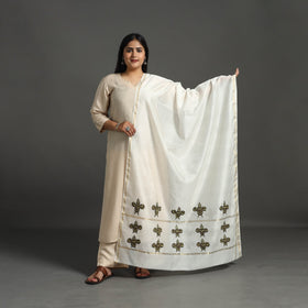 White - original gond handpainted handloom chanderi silk