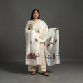 White - original gond handpainted handloom chanderi silk
