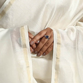 White - original gond handpainted handloom chanderi silk