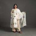 White - original gond handpainted handloom chanderi silk