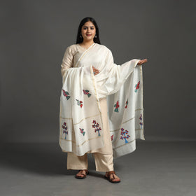 White - original gond handpainted handloom chanderi silk