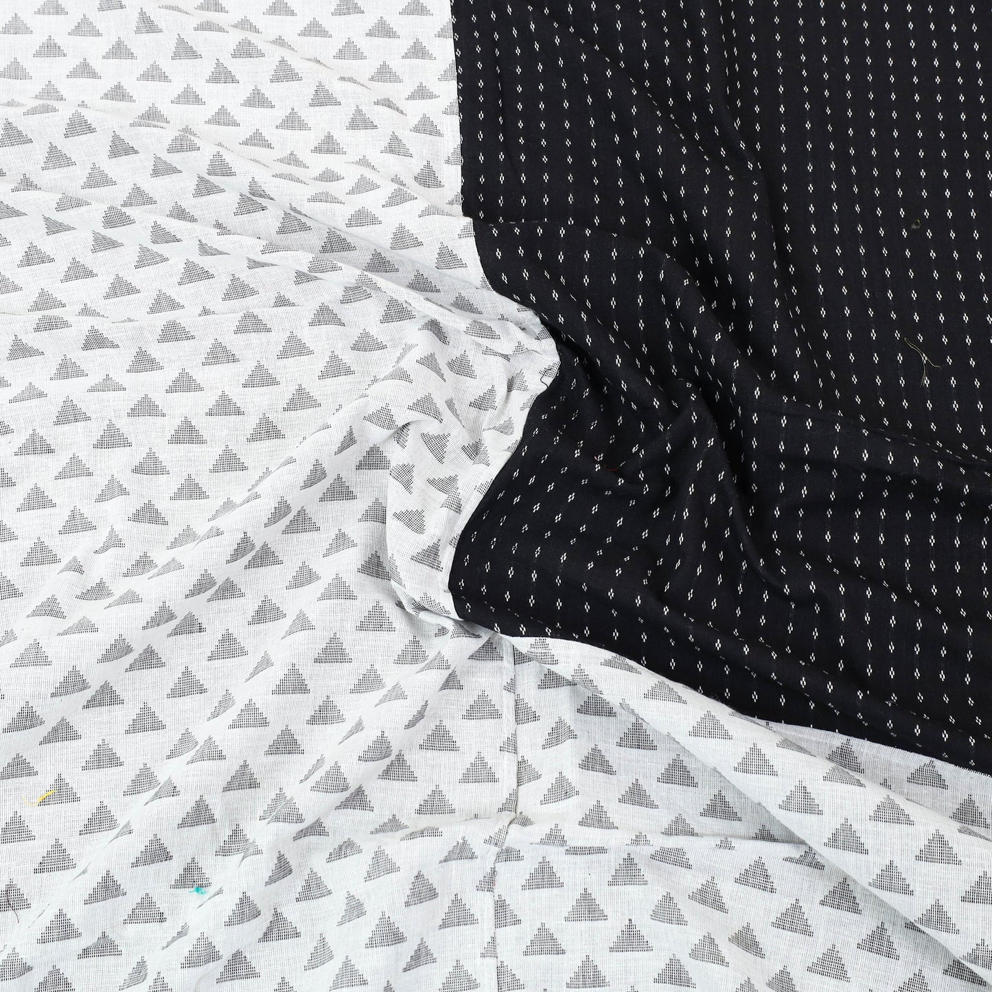 White - patchwork cotton double jacquard bed sheet set 36