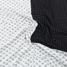 White - patchwork cotton double jacquard bed sheet set 36