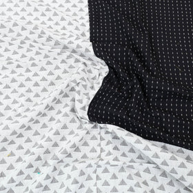 White - patchwork cotton double jacquard bed sheet set 36