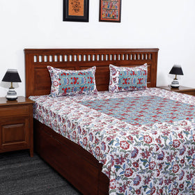 Buy Block Print Patchwork Cotton Sanganeri Bed Sheet