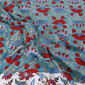 Buy Block Print Patchwork Cotton Sanganeri Bed Sheet