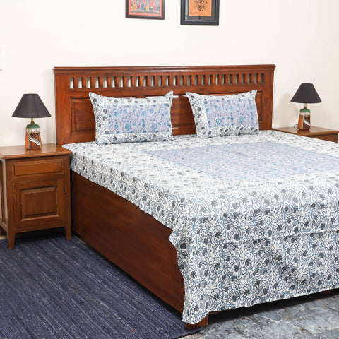 Patchwork hand double sanganeri bedsheet set (108 x 90 in)