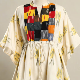 Off white - patchwork pochampally ikat cotton kaftan
