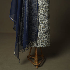 Pedana kalamkari hand block print natural dyed cotton 2pc