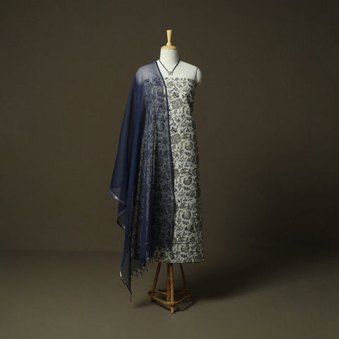 Pedana kalamkari hand block print natural dyed cotton 2pc