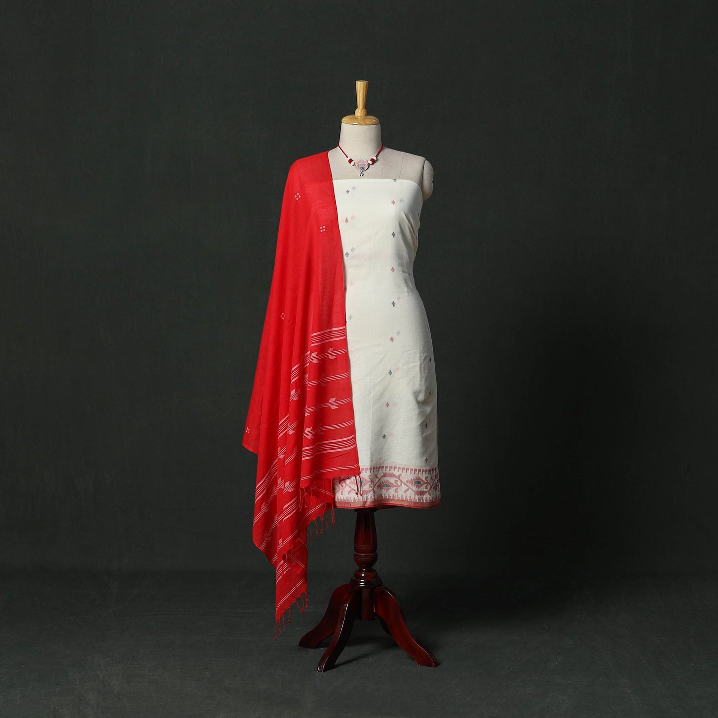 Phulia jamdani handloom cotton 2pc unstitched dress