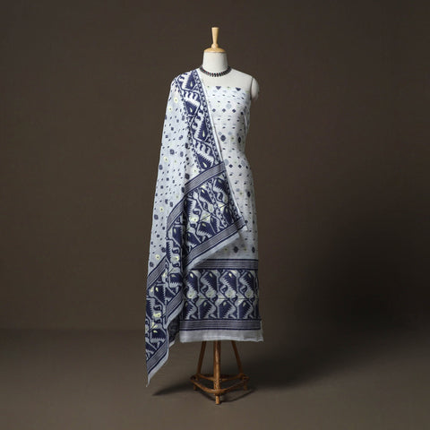 Phulia jamdani silk cotton 2pc unstitched dress material 24