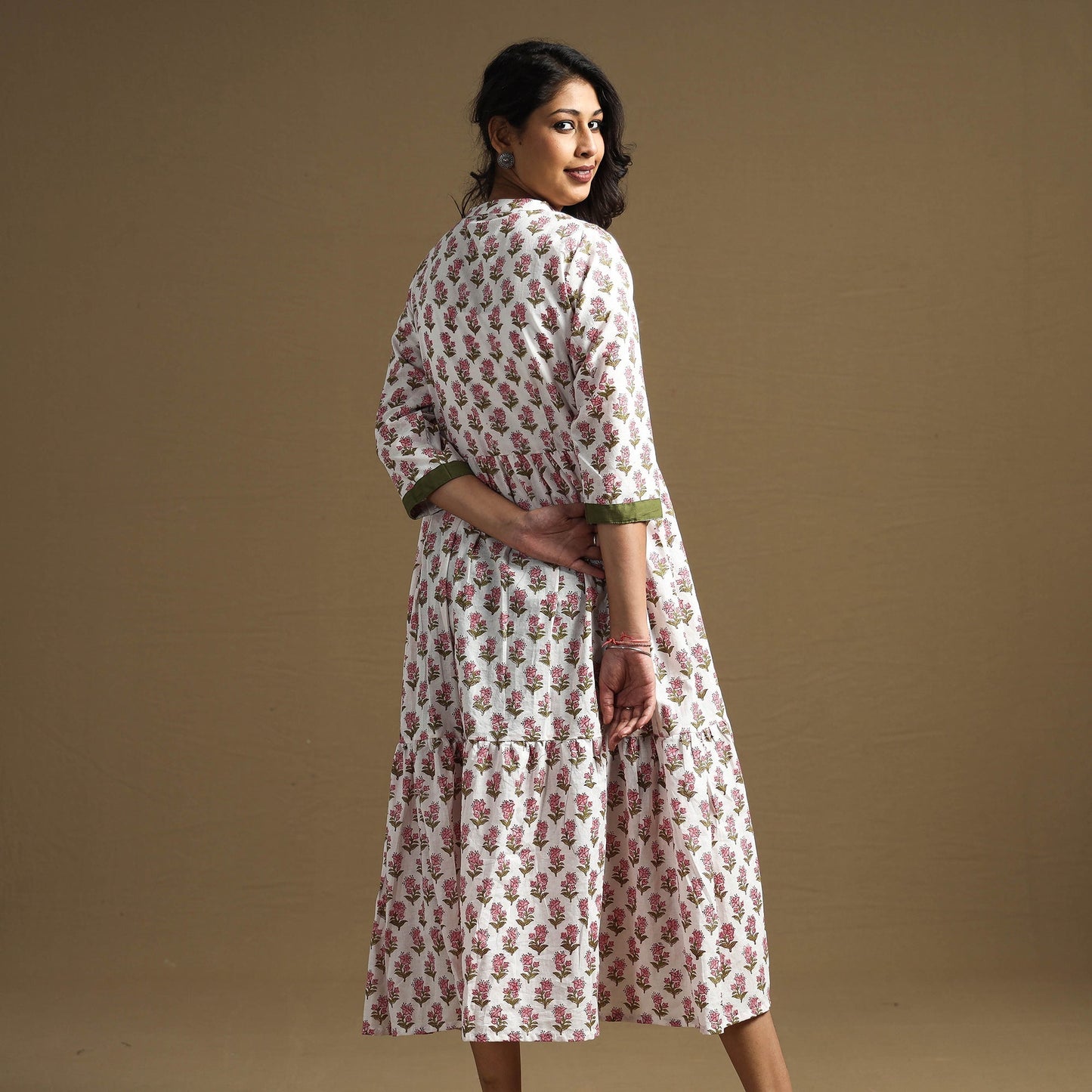 Buy Sanganeri Block Printed Cotton Flared Dress Online at iTokri.com