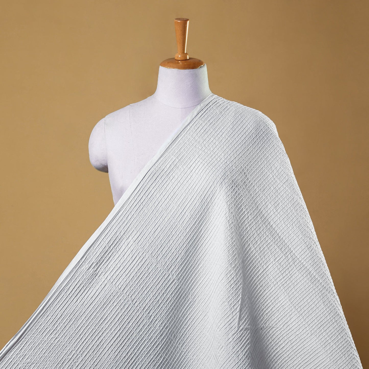  White Pintuck Plain Cotton Fabric