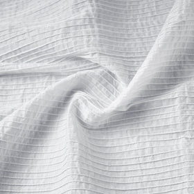  White Pintuck Plain Cotton Fabric