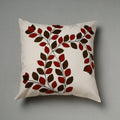 White Pipli Applique Work Cotton Cushion Cover 