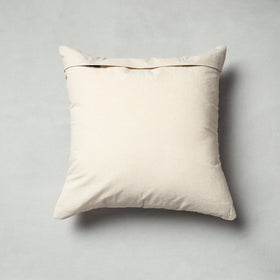 White Pipli Applique Work Cotton Cushion Cover