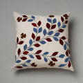 White Pipli Applique Work Cotton Cushion Cover 