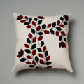White Pipli Applique Work Cotton Cushion Cover 
