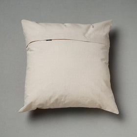 White Pipli Applique Work Cotton Cushion Cover 