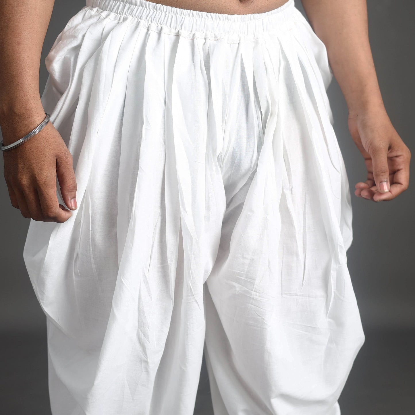 Buy White Plain Cotton Dhoti For Men's